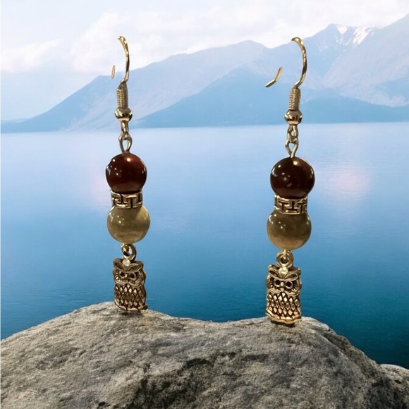 20230 ⭐️Carnelian agate/dragon blood jasper earrings⭐️ - Picture 4 of 7